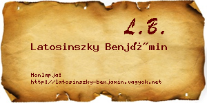 Latosinszky Benjámin névjegykártya