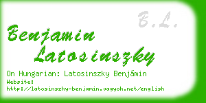 benjamin latosinszky business card