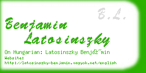 benjamin latosinszky business card